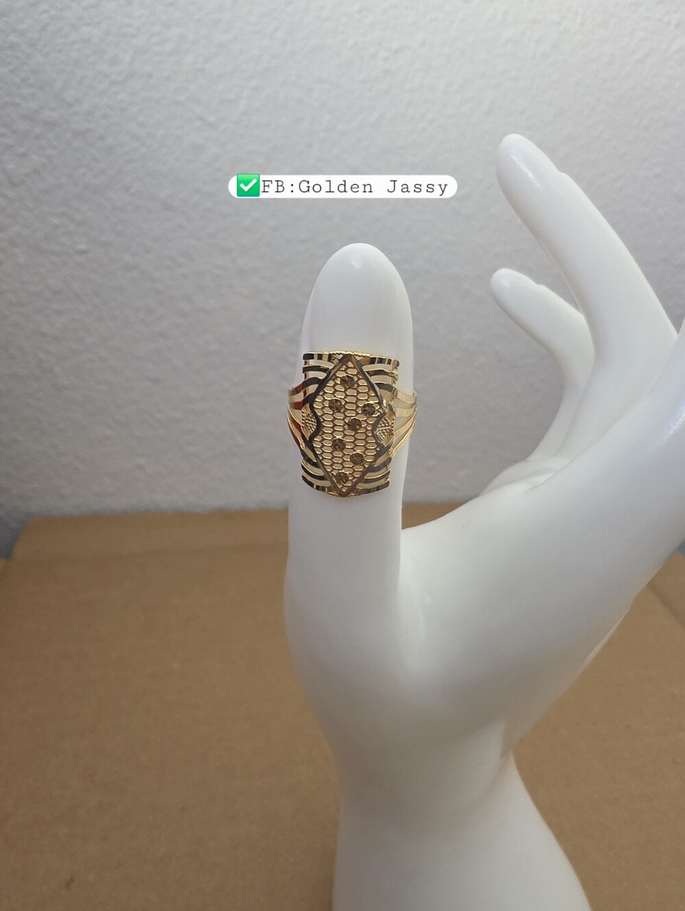18K Real Gold Power Ring 7.5